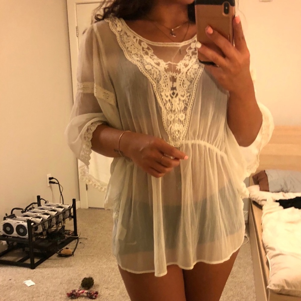 Free People flowy boho blouse L